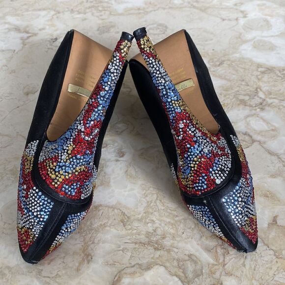 Luella Platform Stiletto Jewelled Peep Toe Party Heels - Picture 9 of 13